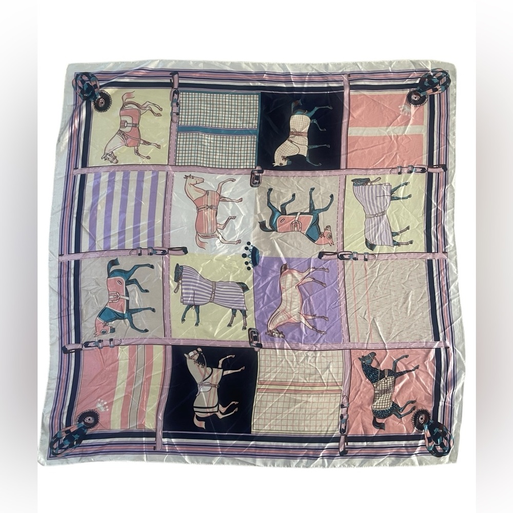 Stylish Patchwork Horse Design Scarf - image 1